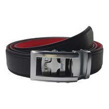 Load image into Gallery viewer, Silver Trad Black Leather Belt