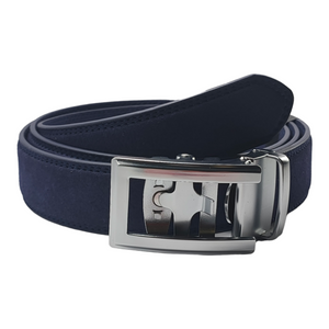 Silver Trad Midnight Blue Suede Belt