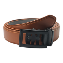 Load image into Gallery viewer, Black Trad Brown Leather Belt