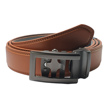 Load image into Gallery viewer, Gunmetal Trad Brown Leather Belt