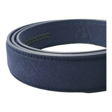 Load image into Gallery viewer, Gunmetal Trad Midnight Blue Suede Belt